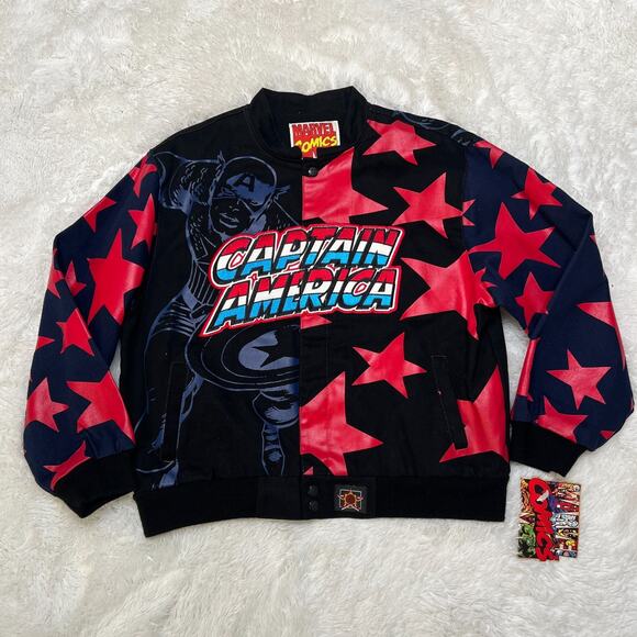 JH DESIGN CAPTAIN AMERICA YOUTH JACKET SIZE XL 11-12 THE AVENGERS - Picture 1 of 6